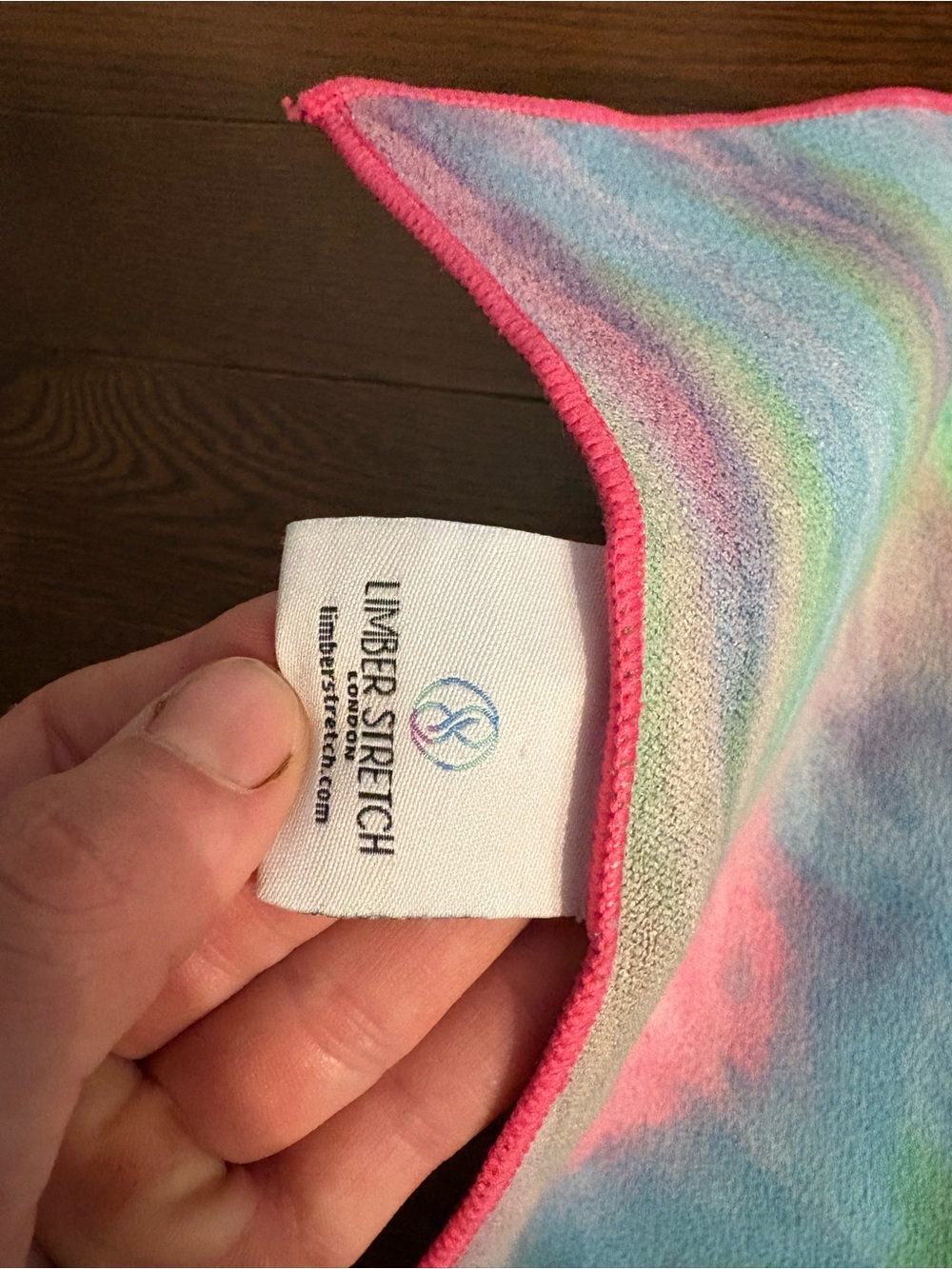 Tie-Dye Yoga Mat Towel - Blue, Pink & Green - Picture 3 of 3